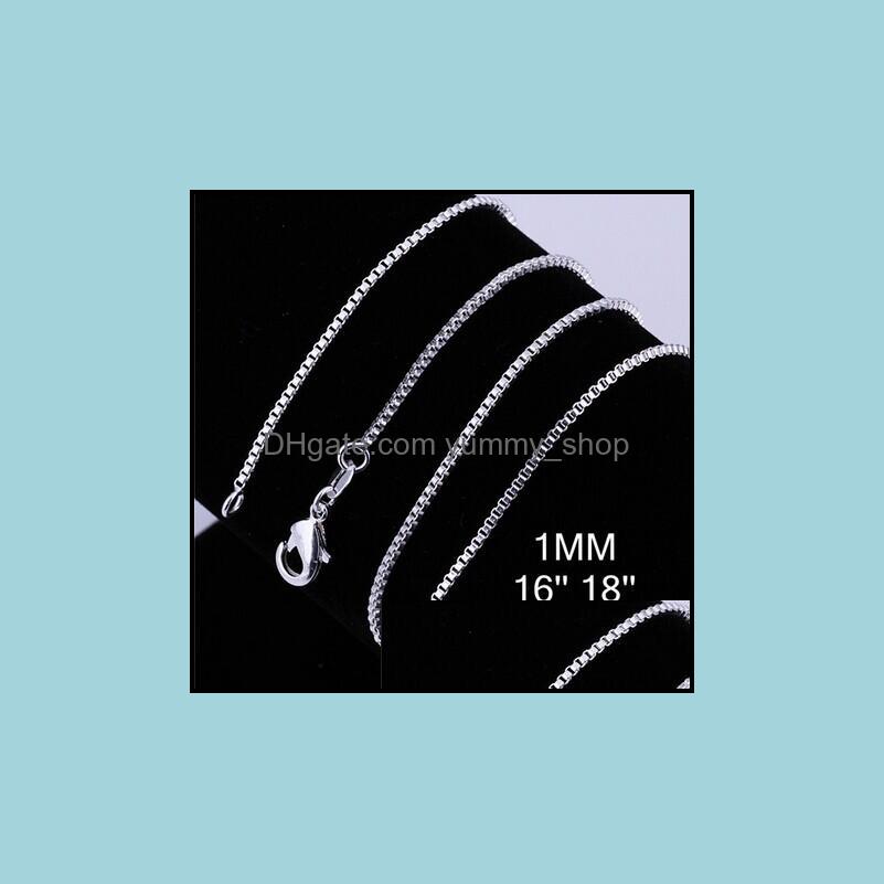   DHgate Chains Necklaces Pendants Jewelry 925 Sterling Sier Plated Necklace Chain 16"18"20"22"24" 1Mm Thin Box Bike Pendant For Women And Men Drop