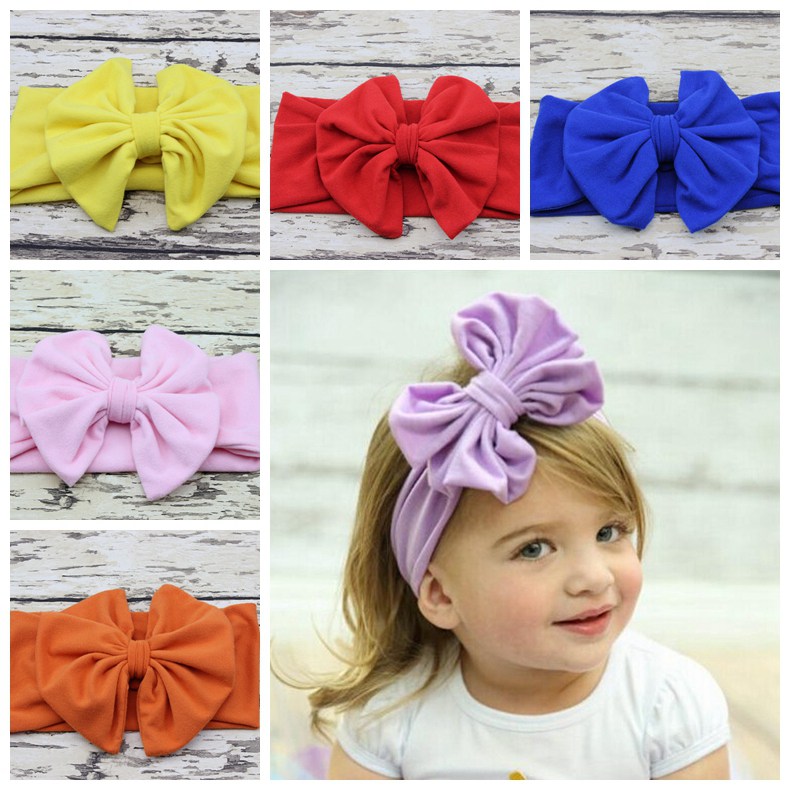  new baby hair accessory Head wrap Blended cotton fabric Headwrap Big Bow Bunny Ears head band stretchy Turban Twist flower Hairband FD6542