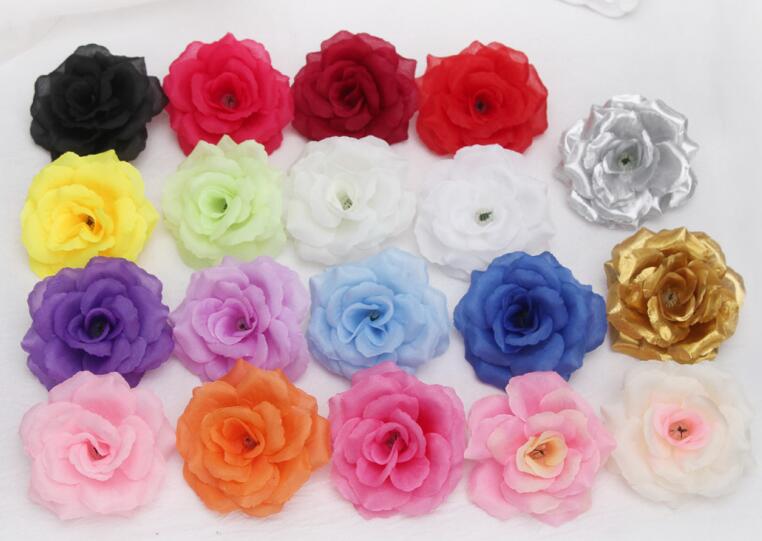  100p New Arrival Silk Artificial Flower Single Peony Rose Camellia Wedding Christmas 8cm 15 Colours