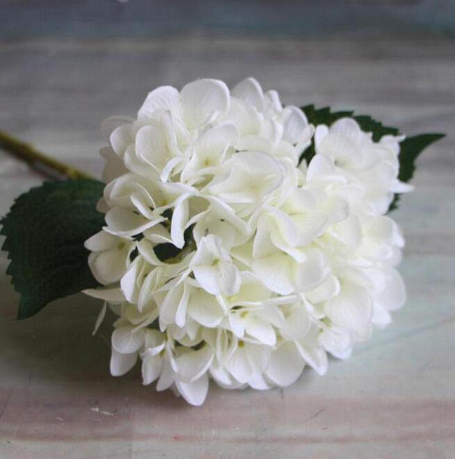   DHgate Artificial Hydrangea Flower 47cm Fake Silk Single Real Touch Hydrangeas for Wedding Centerpieces Home Party Decorative Flowers GA15
