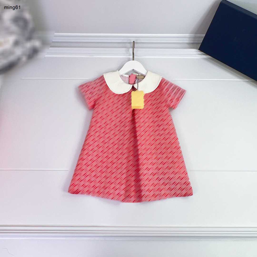 Baby, Kids & Maternity>Baby & Kids Clothing>Girl's Dresses kids designer clothes Short sleeve dresses girls dress Color matching lapel full logo embroidery Dress big Girls skirts High quality kids clothes