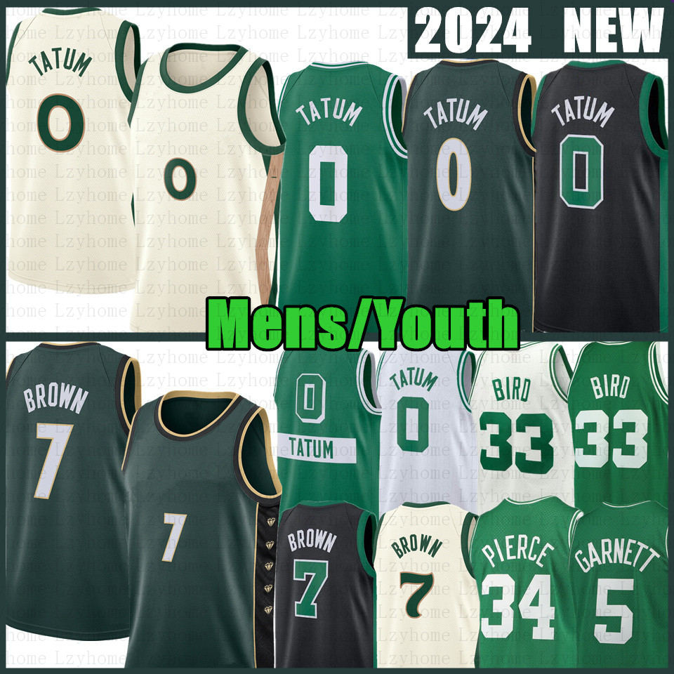   DHgate Mens Youth Jayson Tatum Jaylen Brown Basketball Jersey Jrue Holiday Kevin Garnett Paul Pierce Larry Bird Derrick White 2023 Black City Green Edition Shirt 7 0 33 34 5