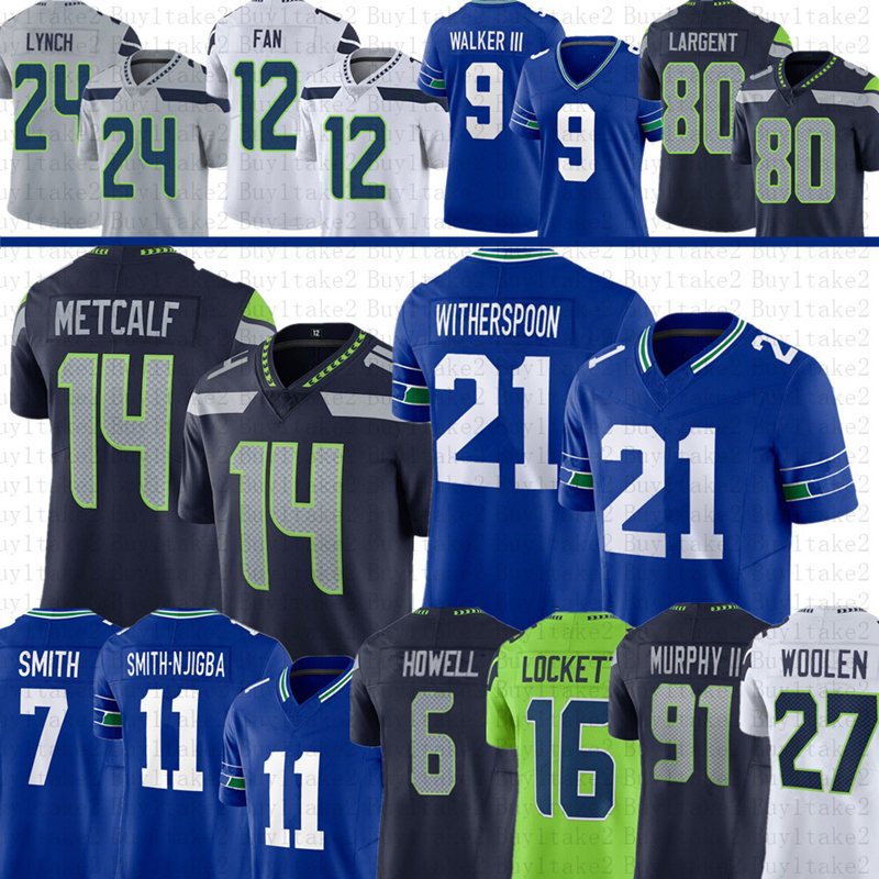   DHgate 21 Devon Witherspoon DK Metcalf Jaxon Smith-Njigba Football Jersey Tyler Lockett Tariq Woolen Kenneth Walker III Byron Murphy II Sam Howell Steve Largent Geno Smith