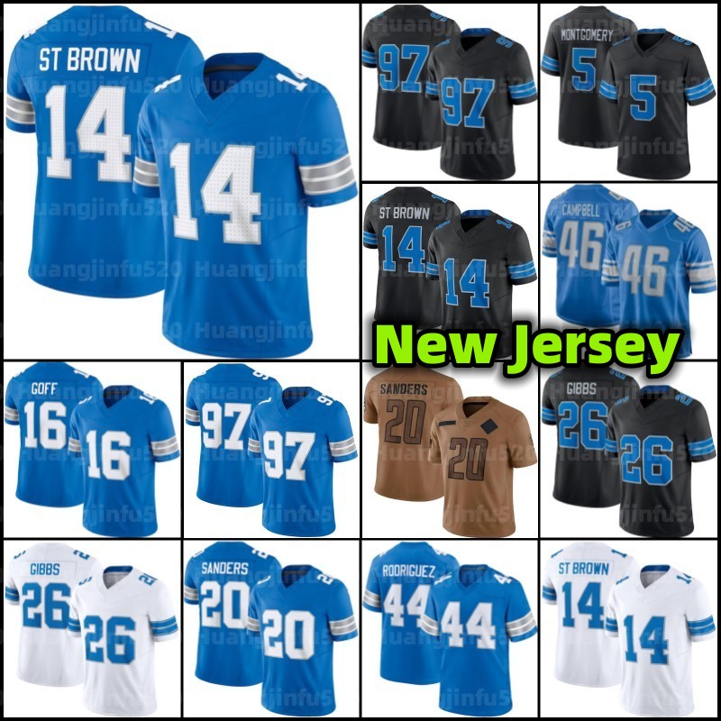   DHgate Amon-Ra St Brown 26 Jahmyr Gibbs Football Jersey Hendon Hooker Barry Sanders Jameson Williams Sam Laporta Brian Branch Malcolm Rodriguez Jared Goff David Montgomery