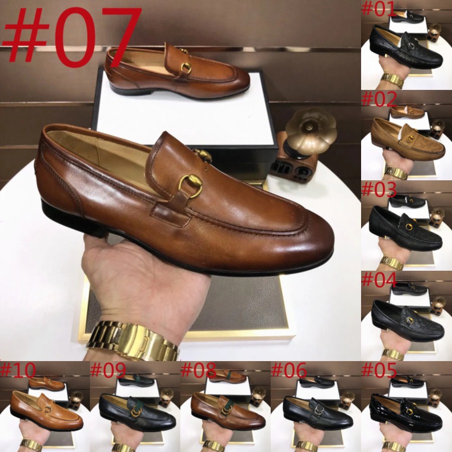  69Model Luxurious Designer Men Dress Shoes Genuine Leather Black brown Moccasins Business Handmade Shoe G Formal Party Office Wedding Men Loafers Shoes Size 38-46