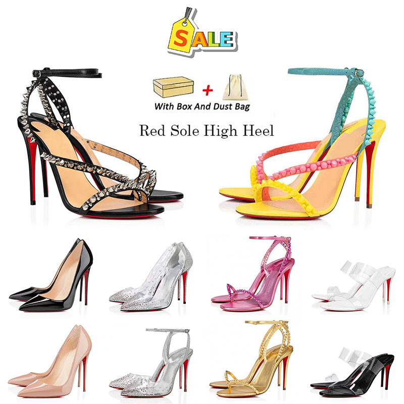   DHgate Top quality Designer red bottoms heels Dress Shoes Studded High Heel Nude Champagne Ladies Shoes womandress High Heels 8cm 10cm 12cm Premium Sole whitedress shoe