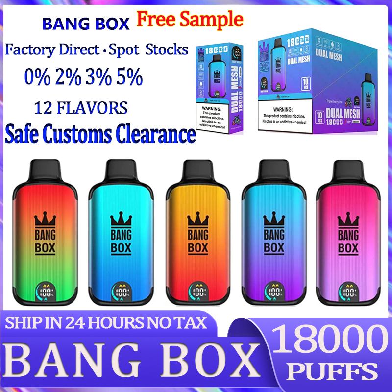 Electronics>Electronic Cigarettes>Disposable E-cigarettes Original bang box 18000 puffs Puff 18k 26ml Preloaded 850mAh Rechargeable PenDisposable Vape 0%2%3%5%Intelligent display