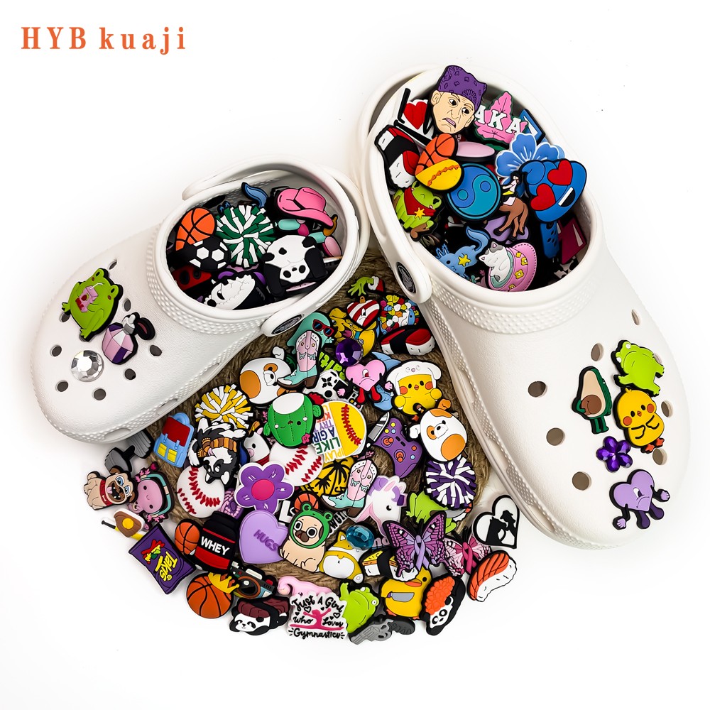   DHgate HYBkuaji 100pcs cro c shoe charms wholesale shoes decorations accessories more than 4000kinds for your selection