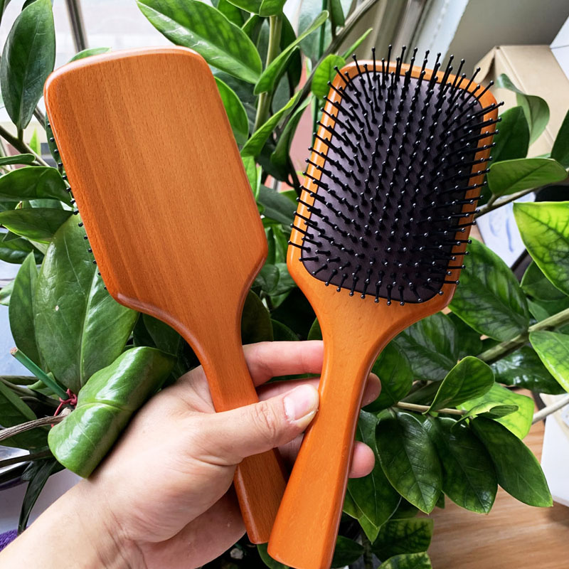   DHgate Top AVDA Wooden Large Paddle Brush Brosse Club Massage Hair Brush Comb Prevent Trichomadesis Hair SAC Massager