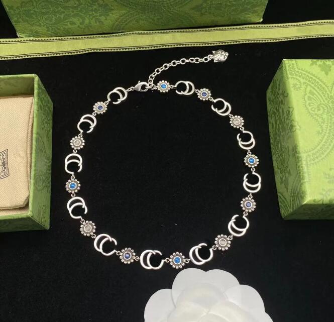 Jewelry>Necklaces & Pendants>Chains  DHgate Gold silver gemstone sunflower chains necklace. Fashion brand luxury necklace designer for women Personality designer jewelry