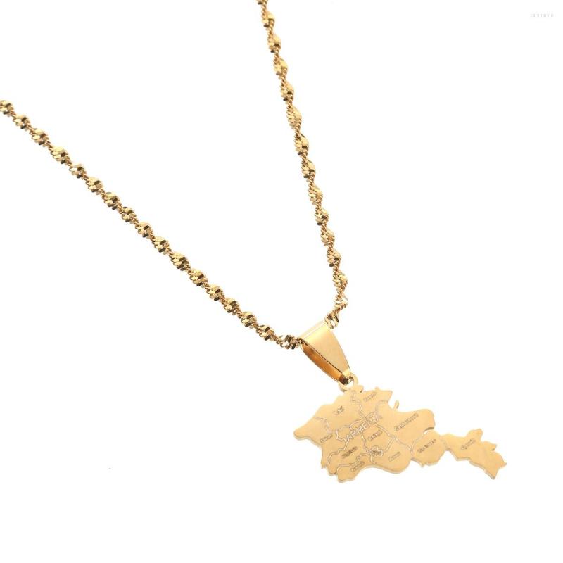   DHgate Chains Stainless Steel Gold Color Country Armenians Cities Armenia Map Pendants Necklaces For Women Men Girls Silver Jewelry Gifts