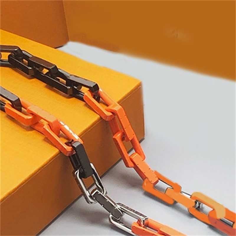  designer necklace hip hot neacklaces man jewelry designer Stainless Steel oranger metal color link luxury classic bracelet jewelrys set for Wedding birthday gift