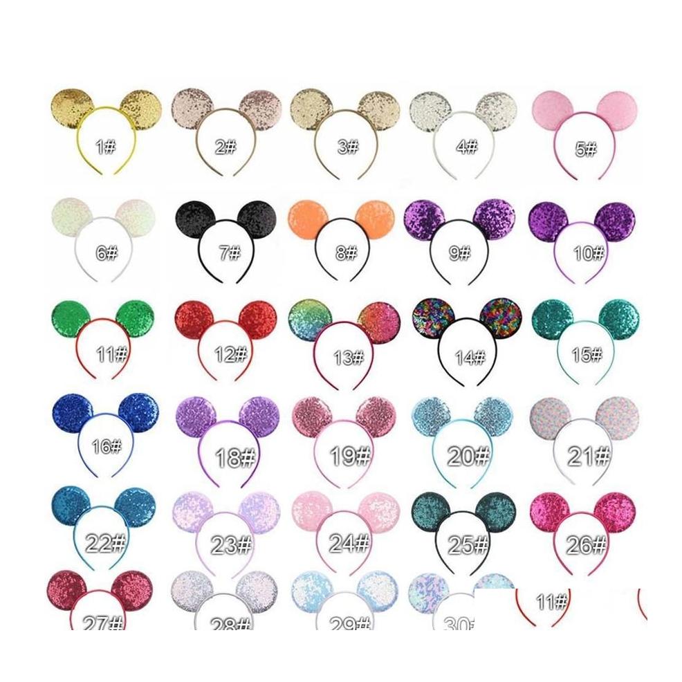   DHgate Hair Accessories 14Pcs Lot Fashion Sequins Mouse Ears Headband Glittle Diy Girls For Women Hairband Party Accesorios Mujer Drop Deli Dhoe3