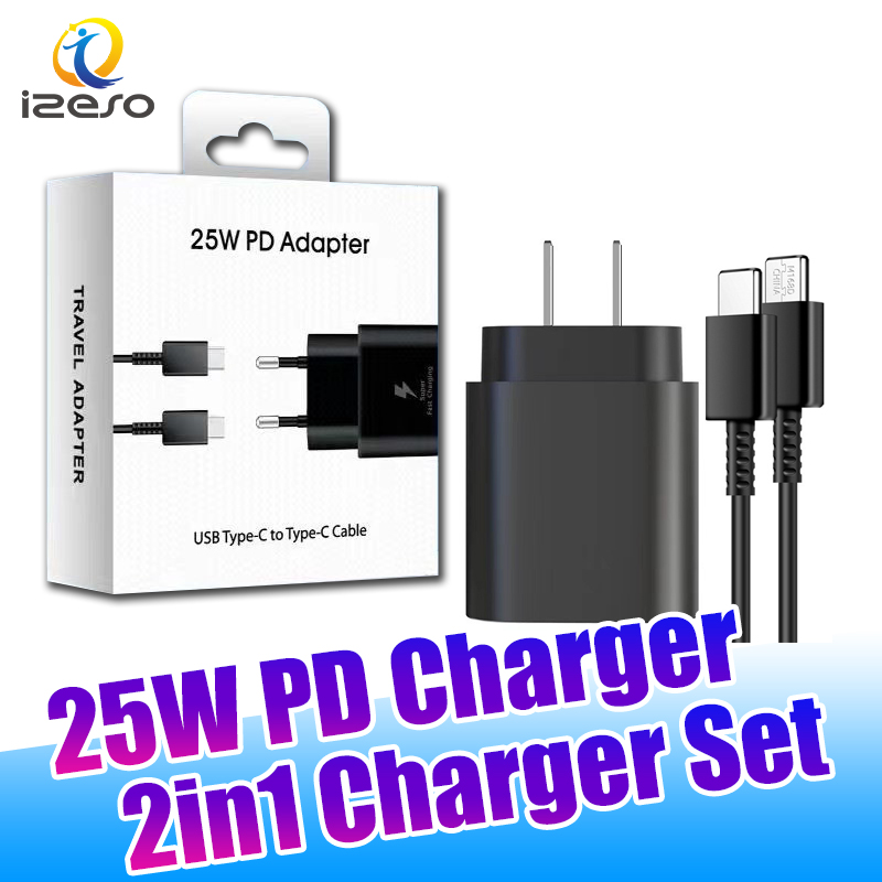   DHgate 25W PD Charger for Samsung S23 S22 S21 NOTE Super Fast Charging Adapter USB C PPS Quick Charge Socket US EU with Retail Package izeso