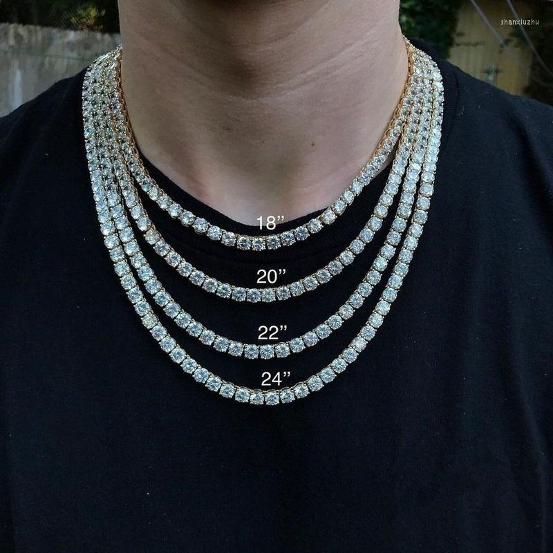   DHgate Chains Hip Hop Necklace For Mens Gold Color Chain Icy Choker Silver Bling Luxurious Jewelry Women
