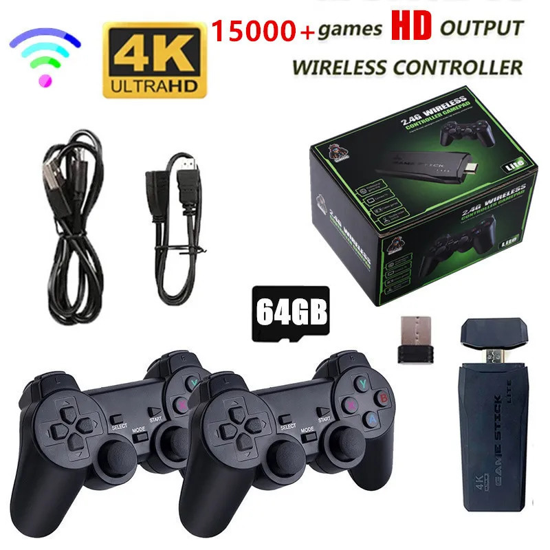   DHgate Portable Game Players Video Console 2 4G Double Wireless Controller Stick 4K 15000 Games 64 32GB Retro for TV Boy Christmas Gift 231007