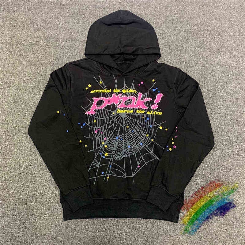 Men's Hoodies Sweatshirts Puff Print Sp5der Hoodie Men Women High Quality Heavy Fabric Spider Web Sweatshirts Pullover G220908