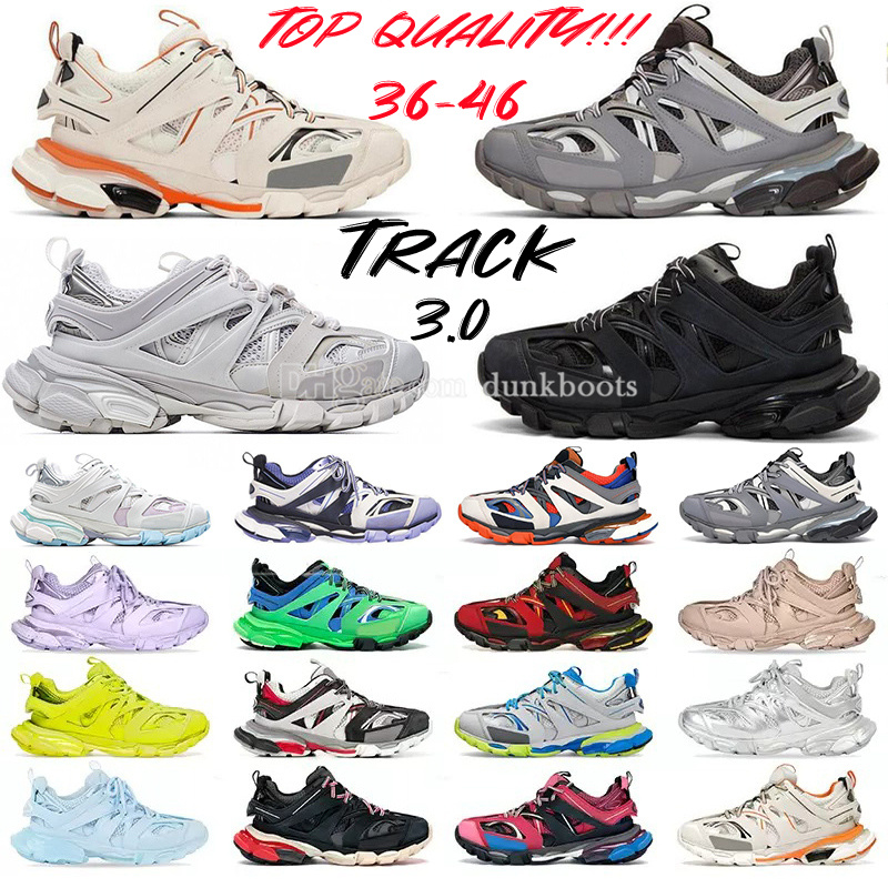 Designers Casual Shoes Track 3.0 Sneakers womens mens trainers Paris Triple White Black Pink Grey Beige Orange Blue Platform Tracks 3 18ss Sport Sneaker 36-46