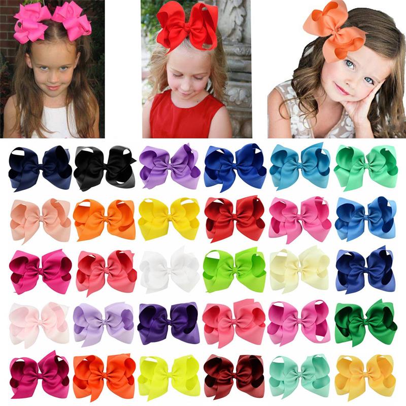 Baby, Kids & Maternity>Accessories>Hair Accessories  DHgate 6 inch Cute Hair Accessories Handmade Baby Girls Bowknot Hair Clips Kids Boutique Solid Ribbon Bows Hairpin Barrettes
