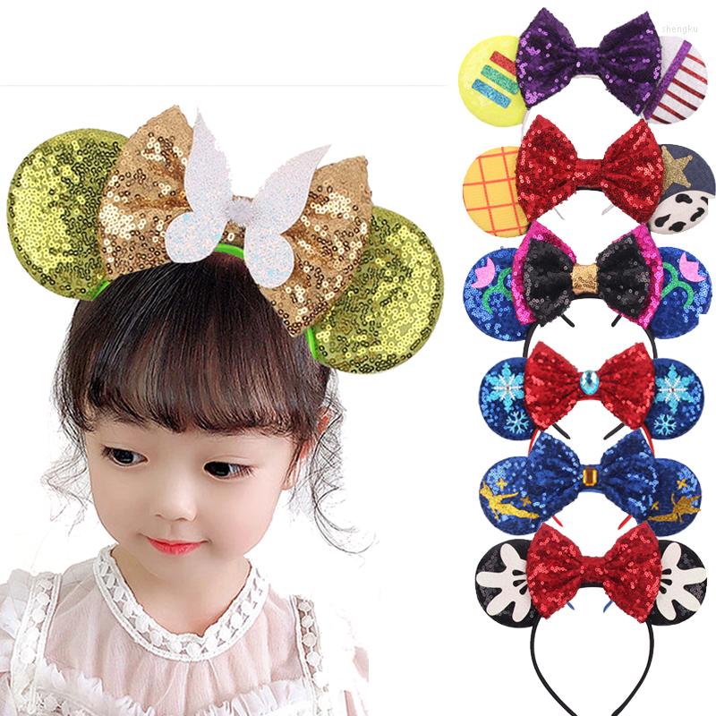   DHgate Hair Accessories Mouse Ears Headband Girls 5'' Sequin Bow Hairband Women DIY Festival Party Cosplay Adult/Kids Gift