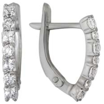  серьги c фианитами из белого золота 23028143