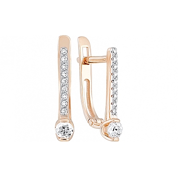 Серьги с кристаллами SWAROVSKI из красного золота 128877