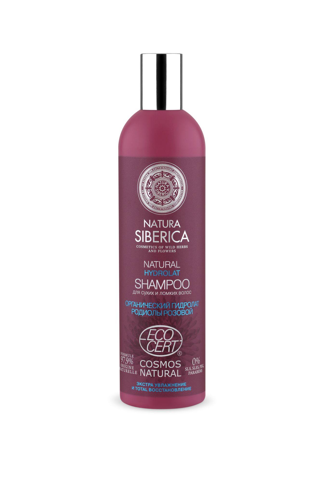 Natura Siberica Hydrolat Сертифицированный шампунь для сухих и ломких волос, 400 мл