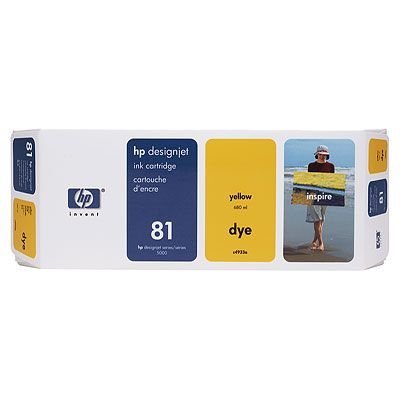 Картридж HP № 81 (C4933A) дл DesignJet 5000/5000ps желтый (C4933A)