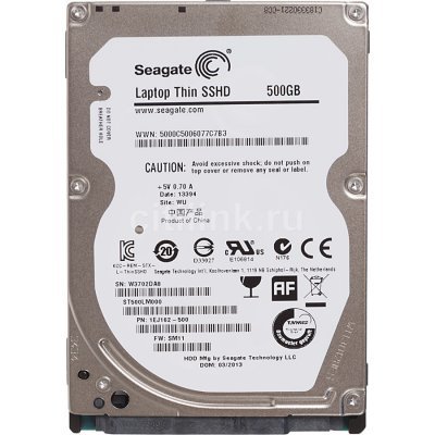 Жесткий диск дл ноутбука Seagate SSHD (500Gb HDD+8Gb SSD) ST500LM000 (ST500LM000)