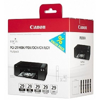 Картридж дл струйных аппаратов Canon PGI-29 MBK/PBK/DGY/GY/LGY Multipack (4868B018)