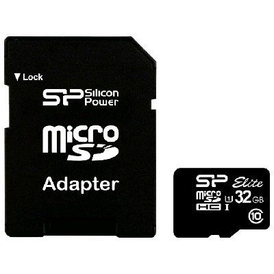 Карта памти Silicon Power ELITE 32GB microSDHC UHS Class 1 Class 10 + SD adapter (SP032GBSTHBU1V10-SP)