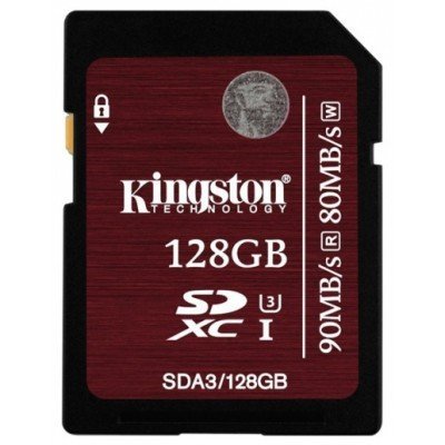 Карты памти Kingston Карта памти Kingston 128GB SDXC Class 3 SDA3/128GB (SDA3/128GB)