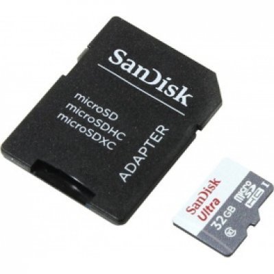 Карта памти Sandisk 32Gb microSDHC Class 10 SDSQUNB-032G-GN3MA + adapter (SDSQUNB-032G-GN3MA)