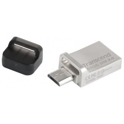 USB накопитель Transcend 64GB JetFlash 880 серебристый (TS64GJF880S)