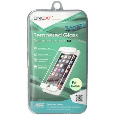 Пленка защитна дл смартфонов Onext дл Apple iPhone 6 с белой рамкой (Защитное стекло) (40934)