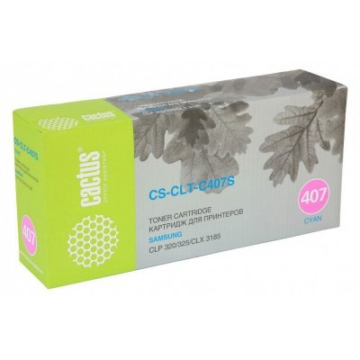 Тонер-картридж дл лазерных аппаратов Cactus CS-CLT-C407S Cyan дл Samsung CLP320/320n/325/CLX3185/3185n/3185fn (1000стр.) (CS-CLT-C407S)