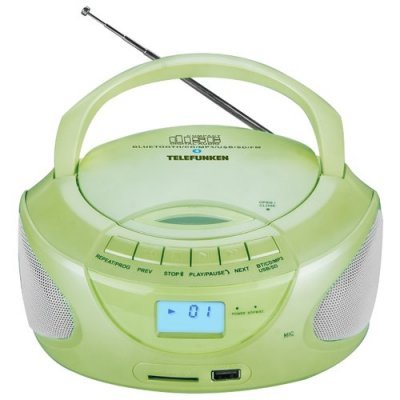 Аудиомагнитола Telefunken TF-CSRP3490B зеленый (TF-CSRP3490B(МЯТНЫЙ))