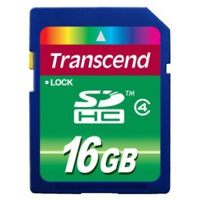 Карты памти Transcend  PlanetaShop Карта памти Transcend 16Gb SDHC Class 4 TS16GSDHC4 (TS16GSDHC4)