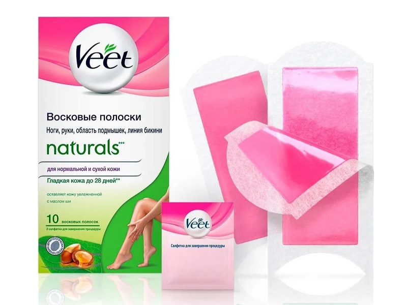 Полоски восковые Veet Naturals Масло ши 10 шт