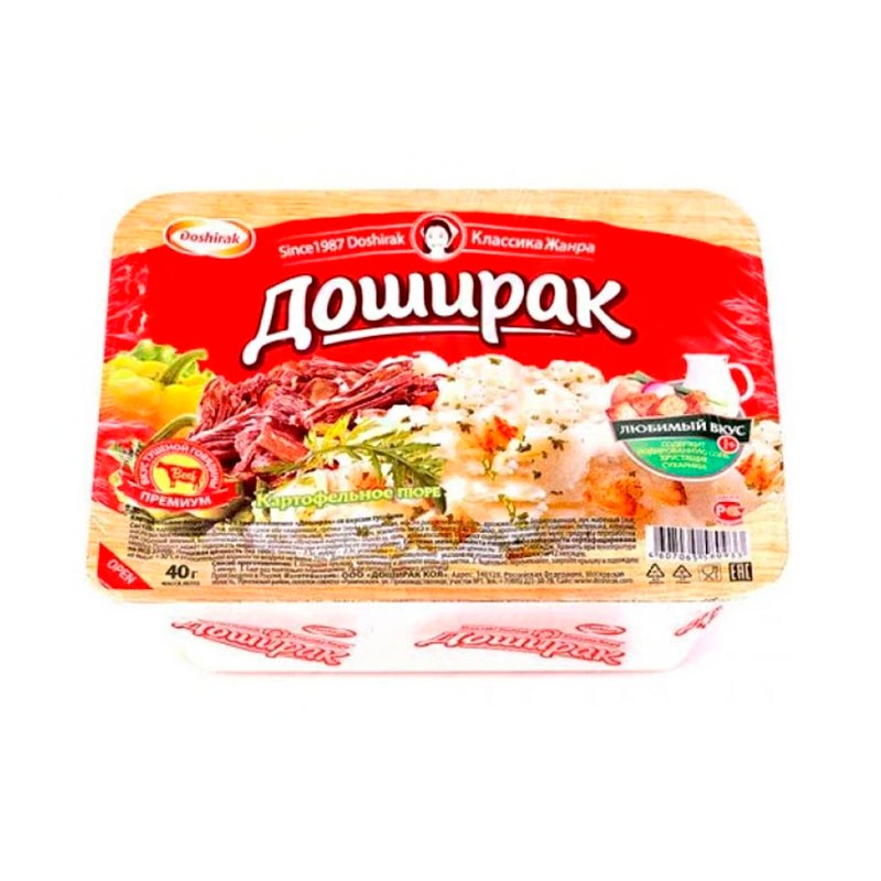 Лапша, каши Пюре картофельное Doshirak тушенка 40 г. стакан