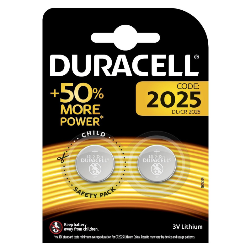  Батарейка Duracell  2025 2шт