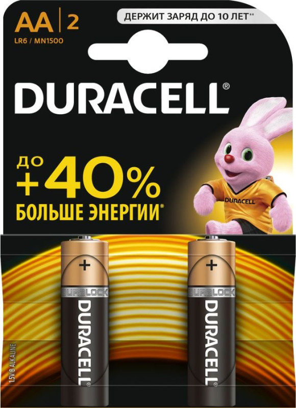 Батарейки Элемент питания Duracell Basic LR06-2BL