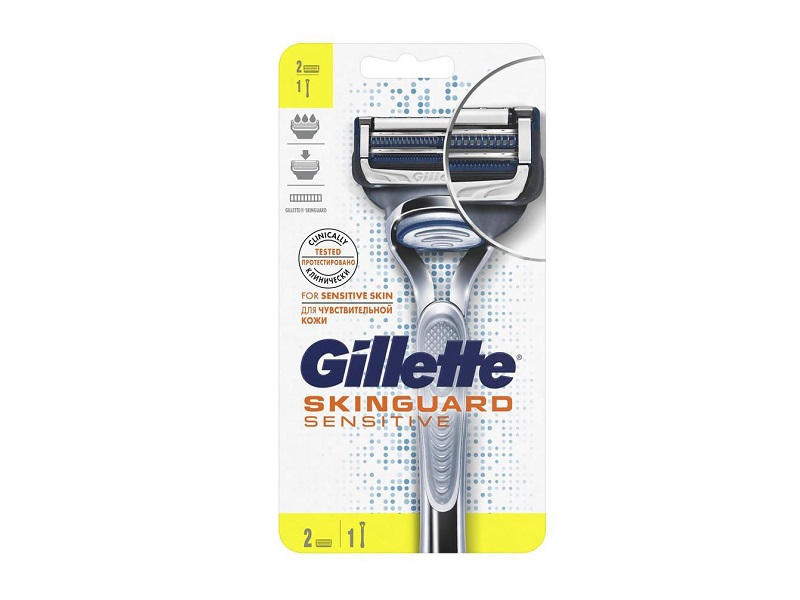 Станки  Зеленый Остров Станок для бритья Gillette Sensitive Бритва с 2 сменными кассетами